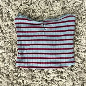 Abercrombie & Fitch Blue and Pink Tube Top